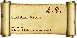 Lichtig Viola névjegykártya